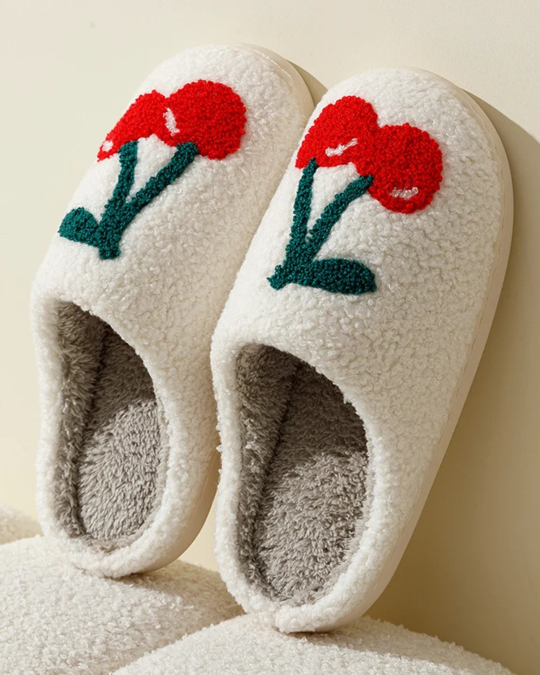 Cherry Sherpa Slippers