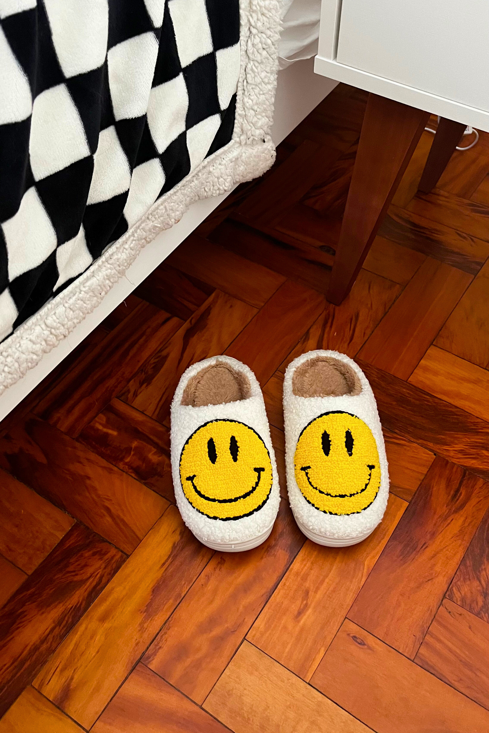 Smile Face Sherpa Slippers