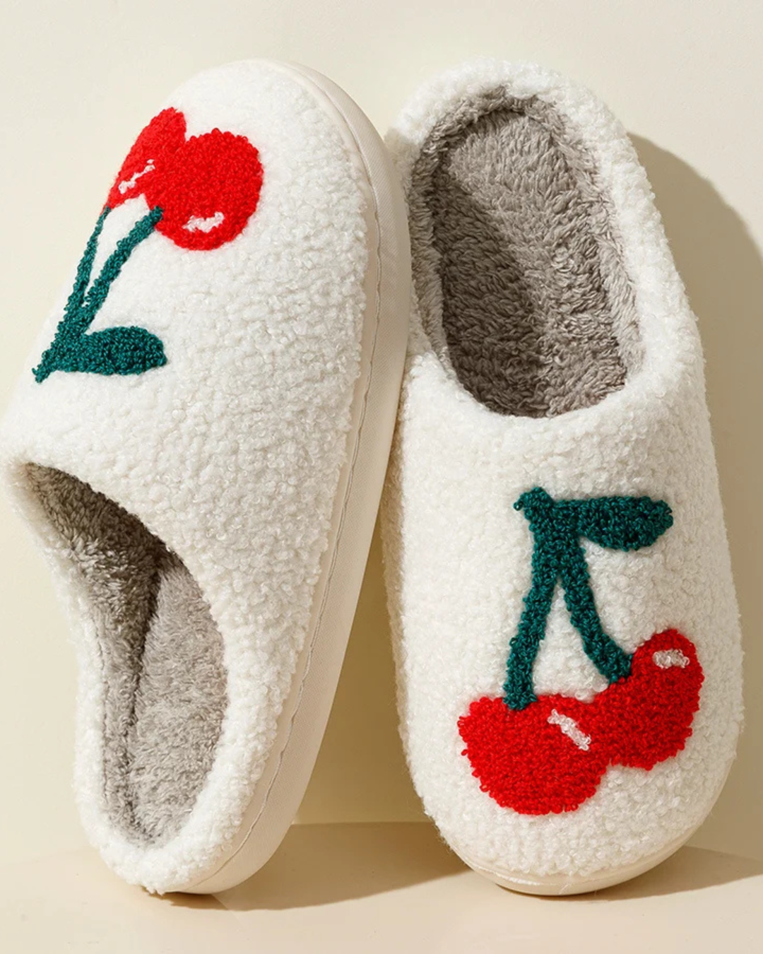 Cherry Sherpa Slippers