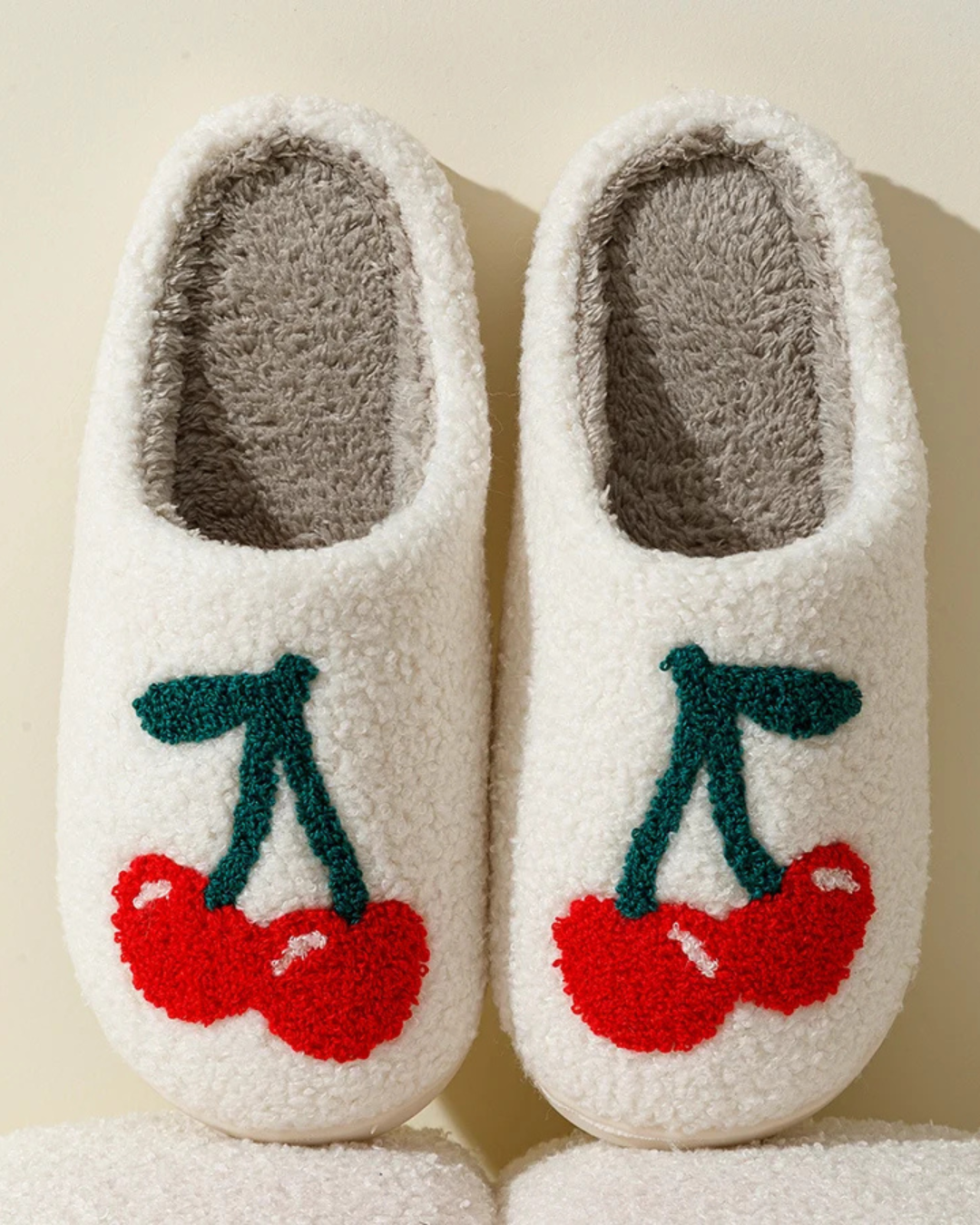 Cherry Sherpa Slippers