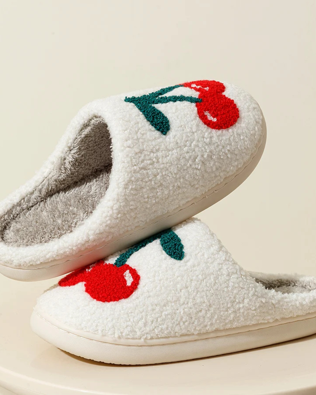 Cherry Sherpa Slippers