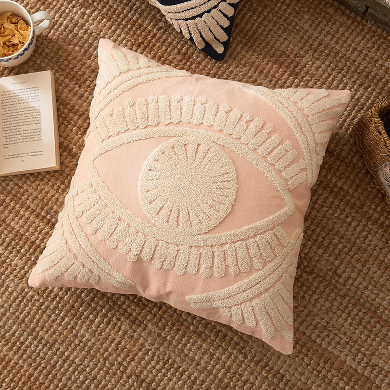 Eye Embroidered Cushion Cover