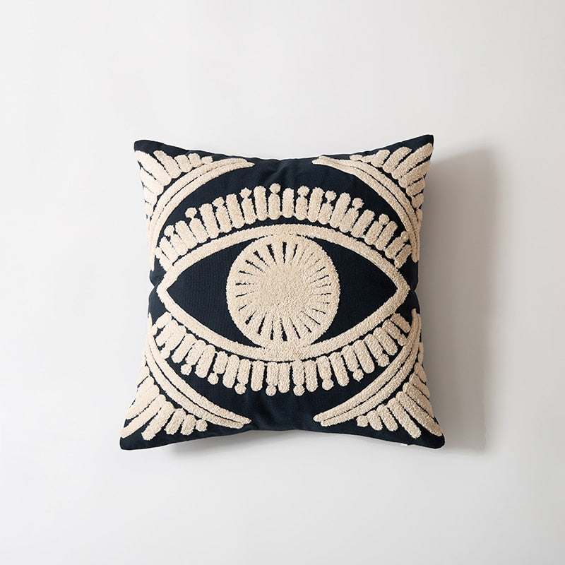 Eye Embroidered Cushion Cover