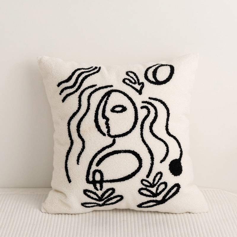 Modern Embroidered Cushion Cover