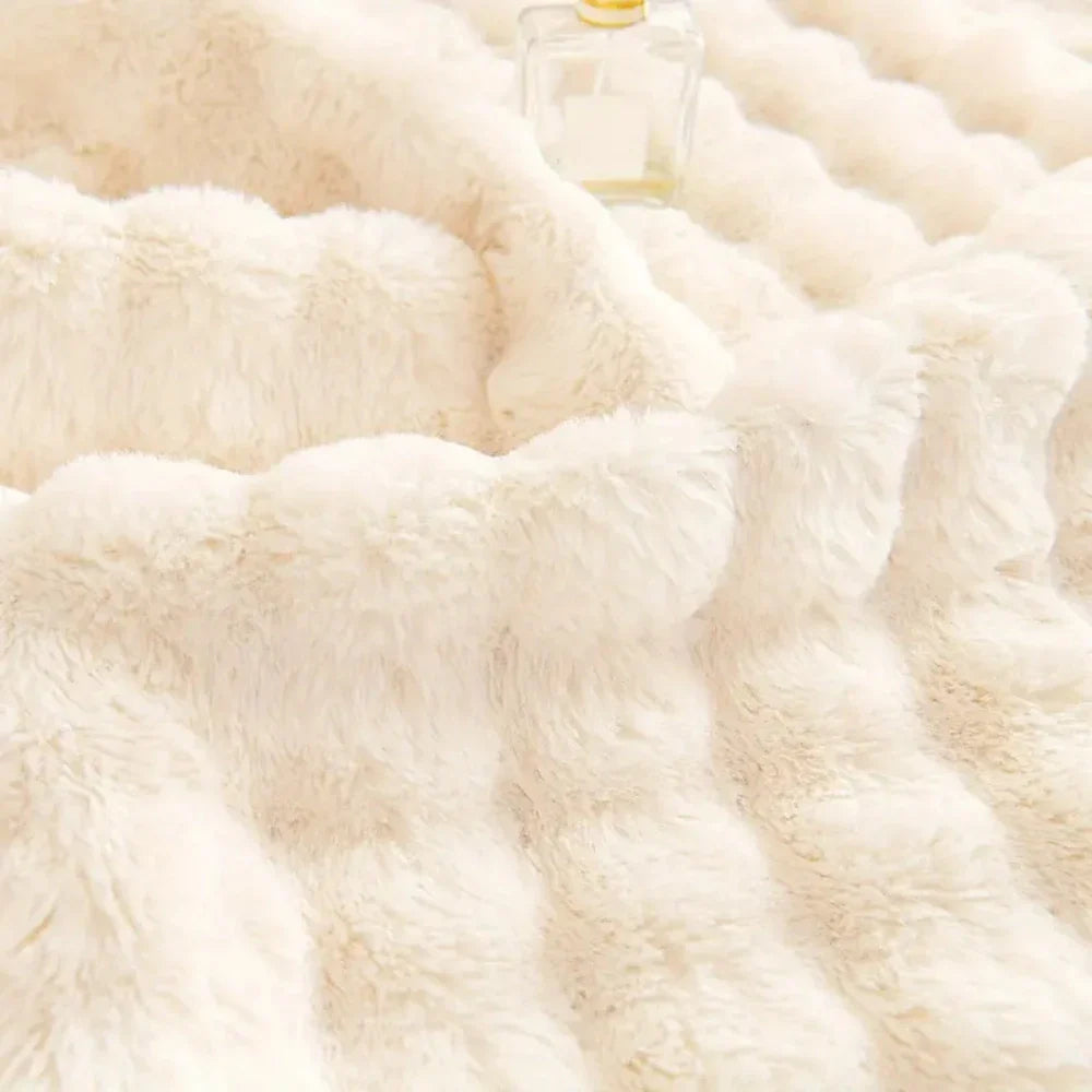 Waffle Faux Fur Sofa Cover
