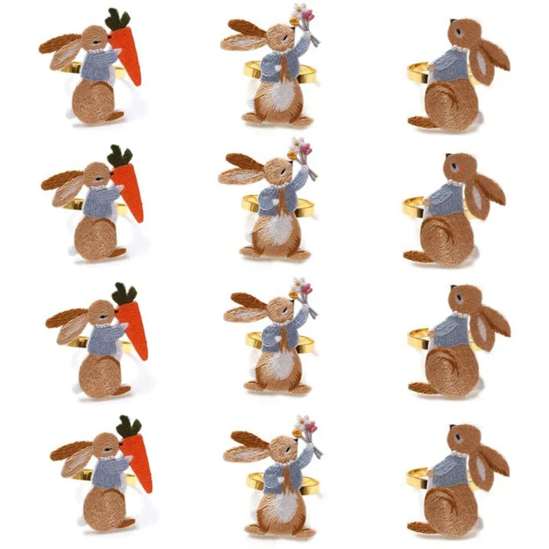 Embroidered Bunny Napkin Ring