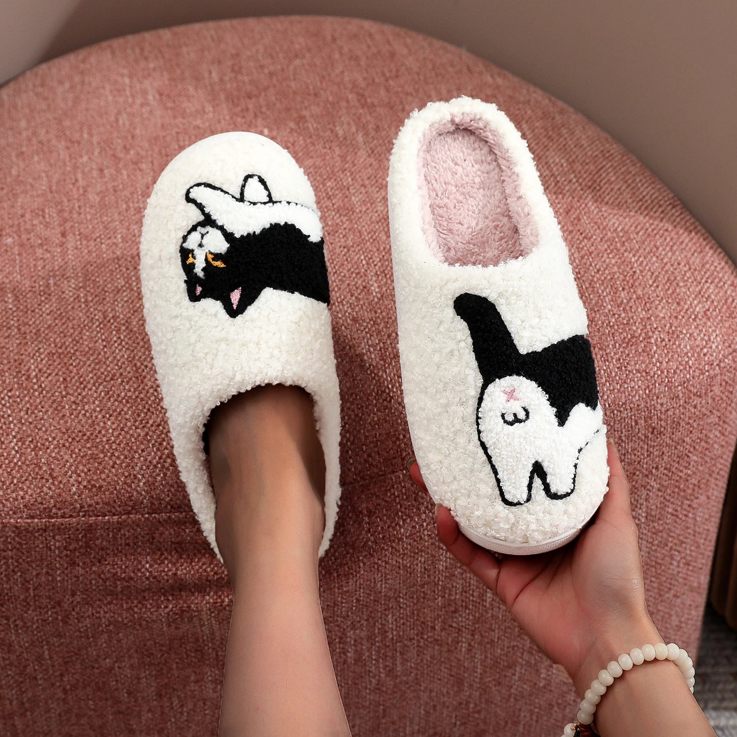 Cat Sherpa Slippers