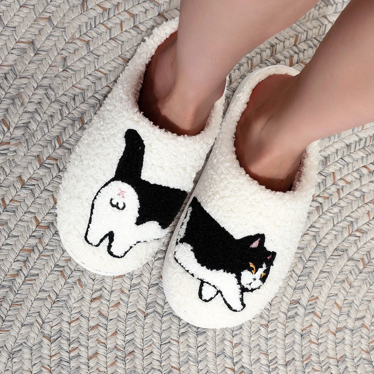 Cat Sherpa Slippers