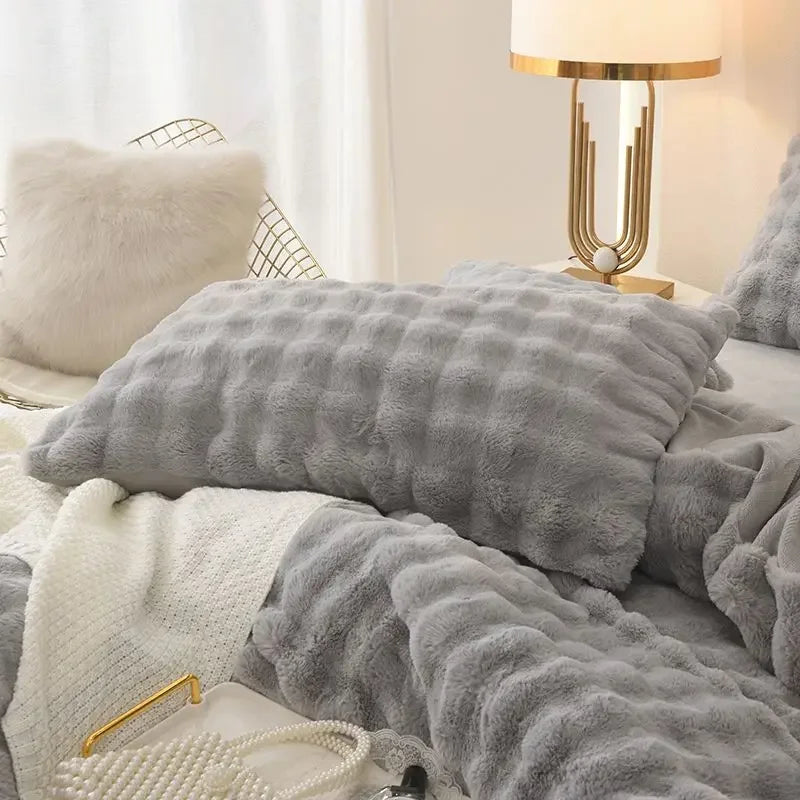 Waffle Faux Fur Pillowcase