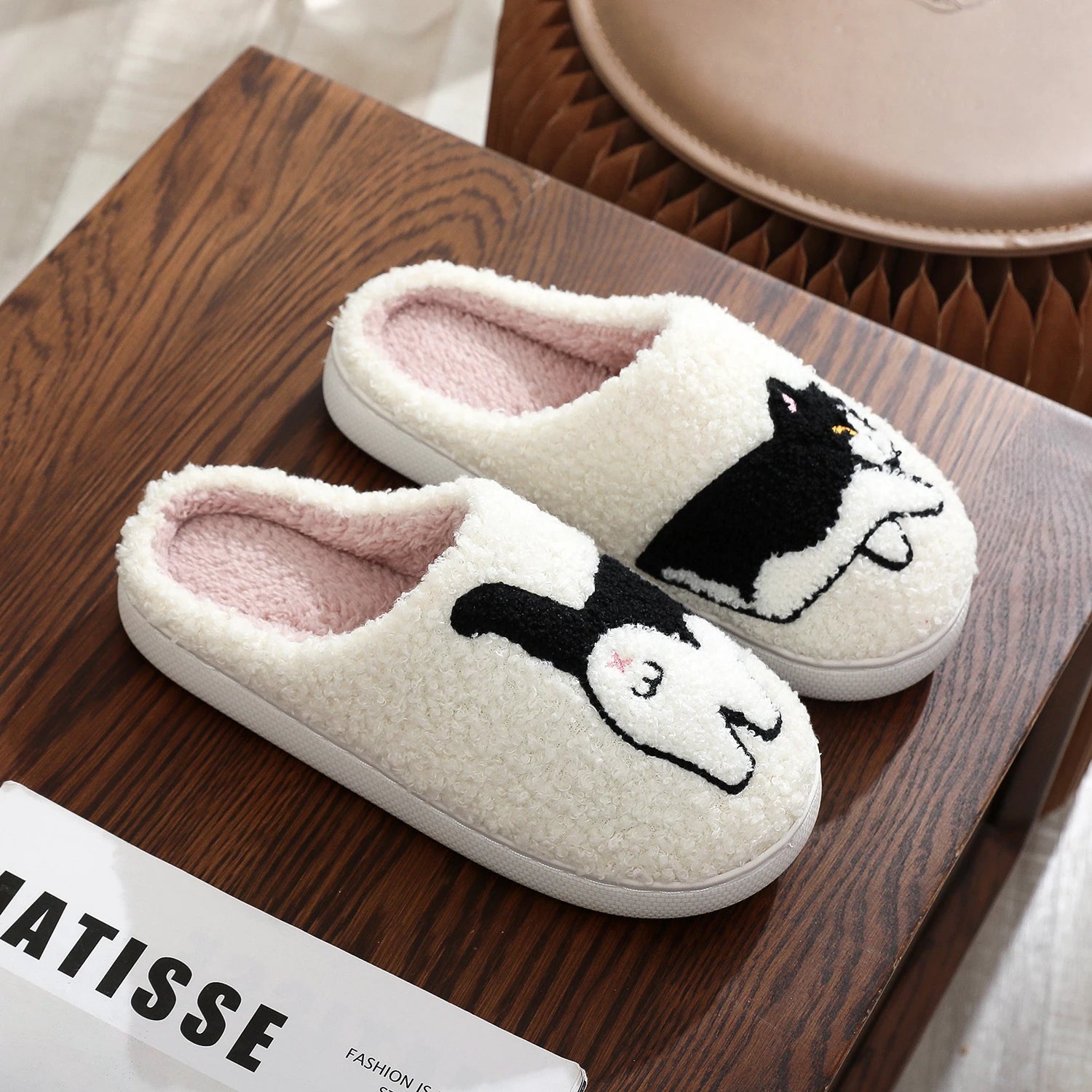 Cat Sherpa Slippers