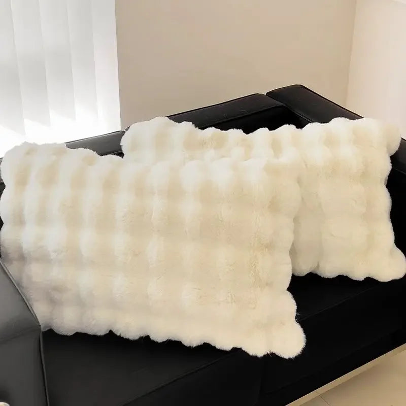 Waffle Faux Fur Pillowcase