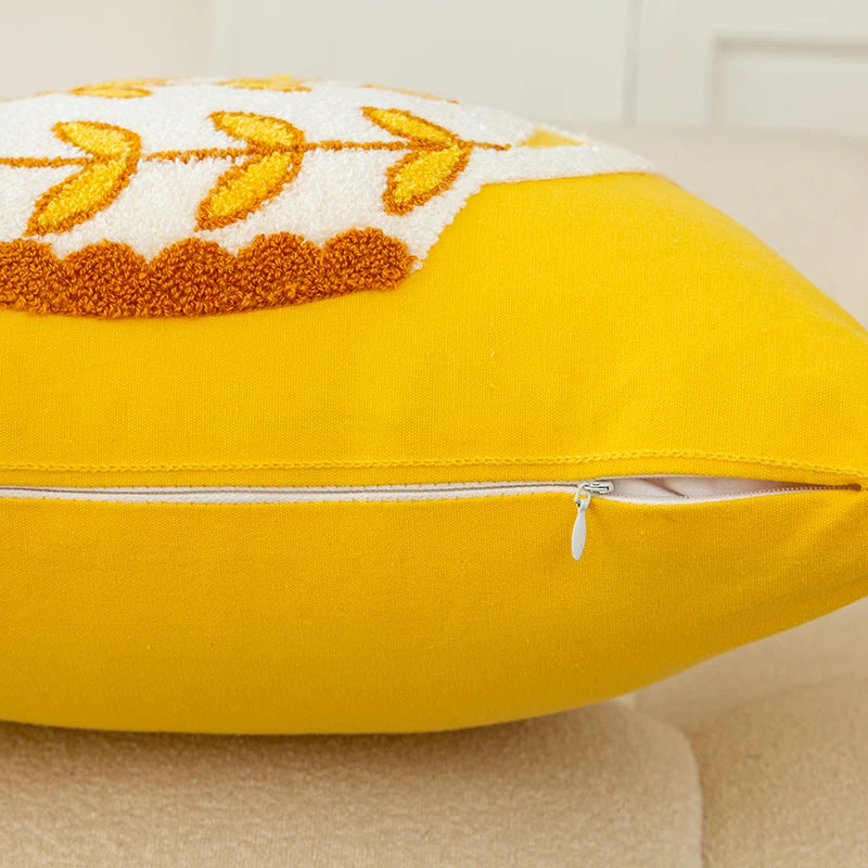 Vase Embroidered Cushion Cover