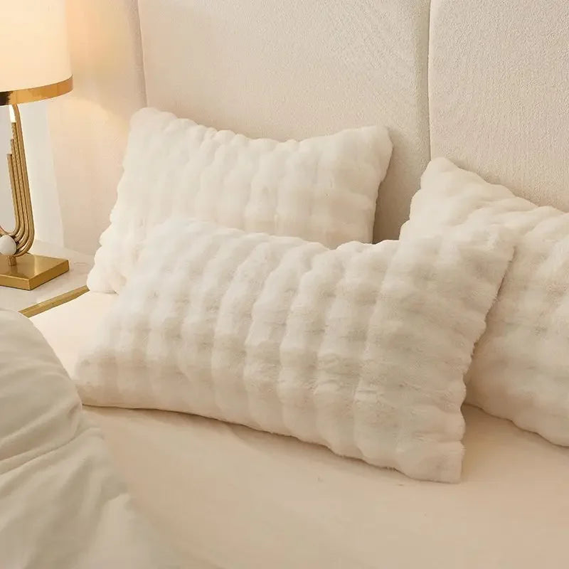 Waffle Faux Fur Pillowcase