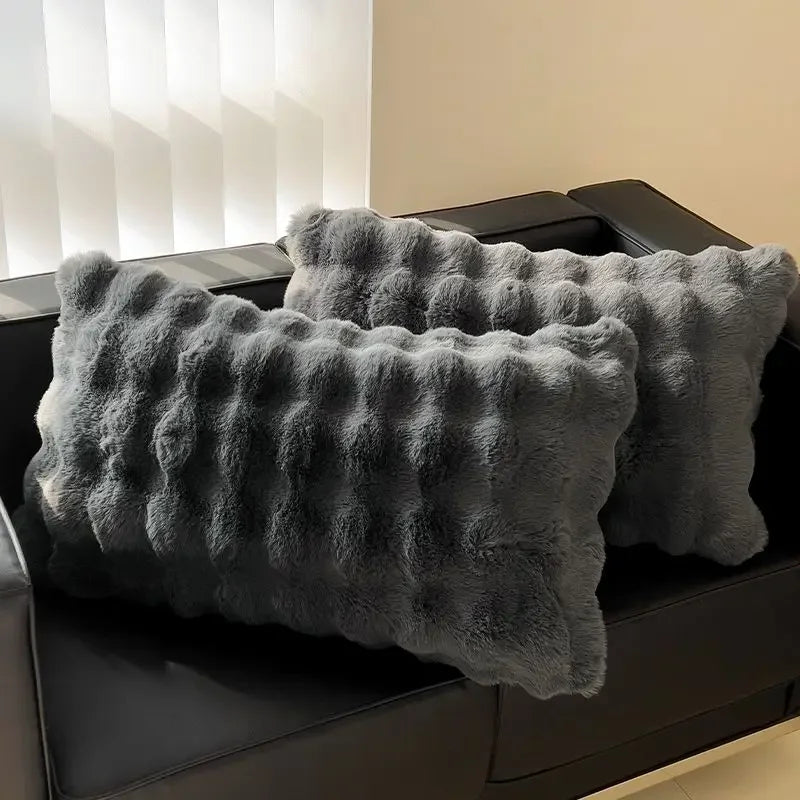 Waffle Faux Fur Pillowcase