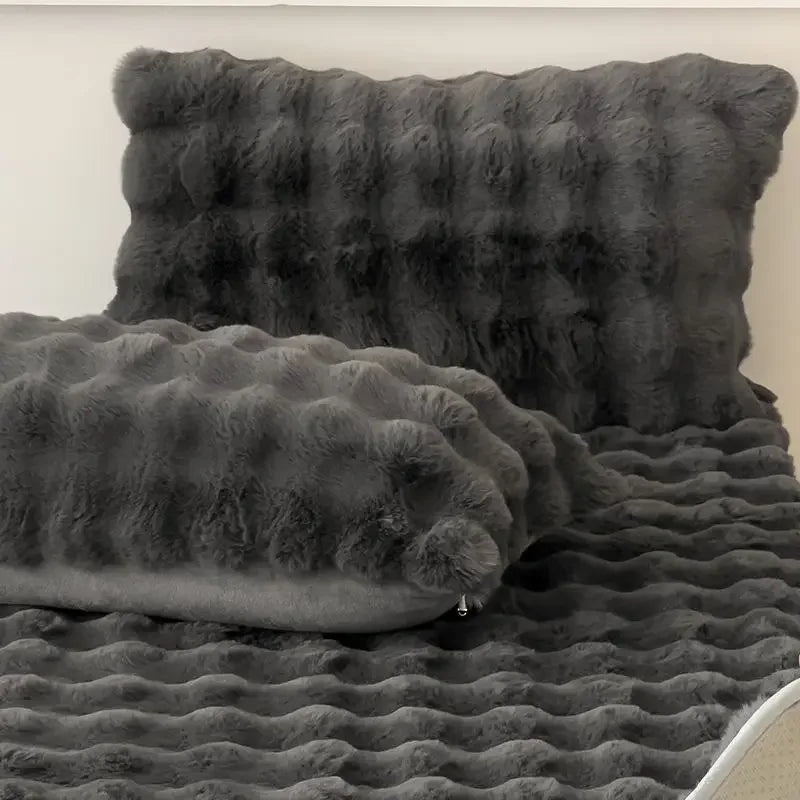 Waffle Faux Fur Pillowcase