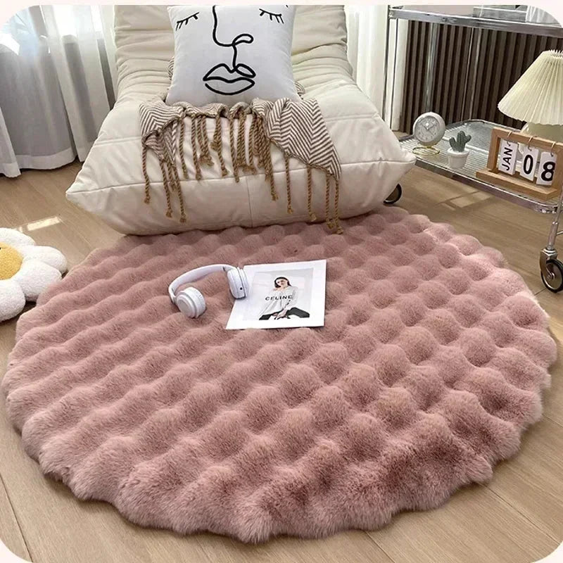 Waffle Faux Fur Rug