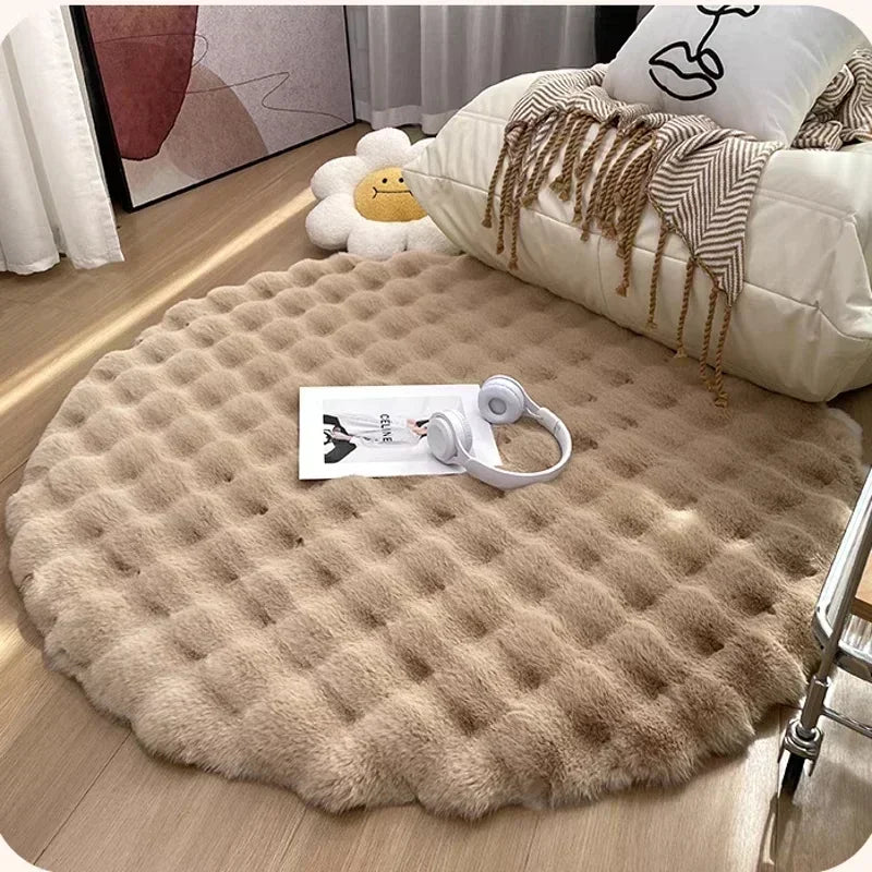 Waffle Faux Fur Rug