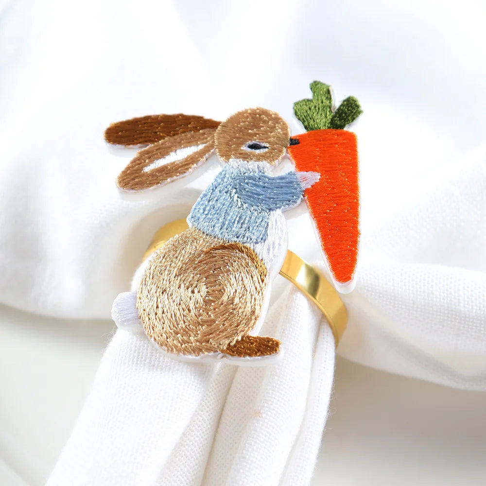 Embroidered Bunny Napkin Ring