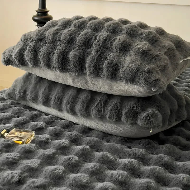 Waffle Faux Fur Pillowcase