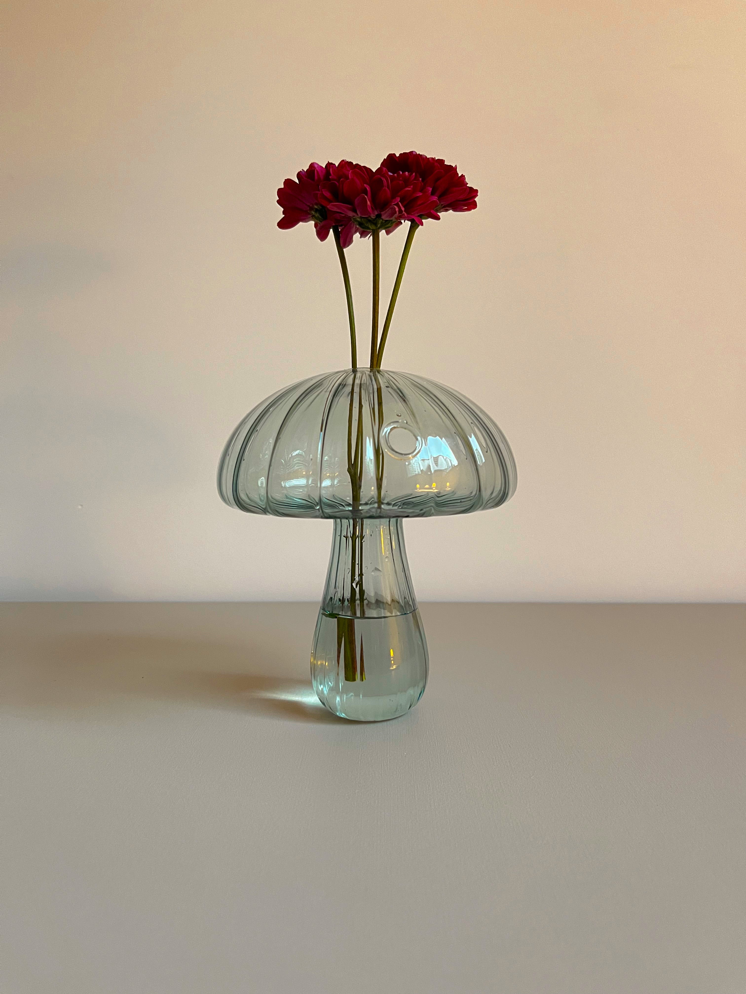 Colorful Mushroom Glass Vase