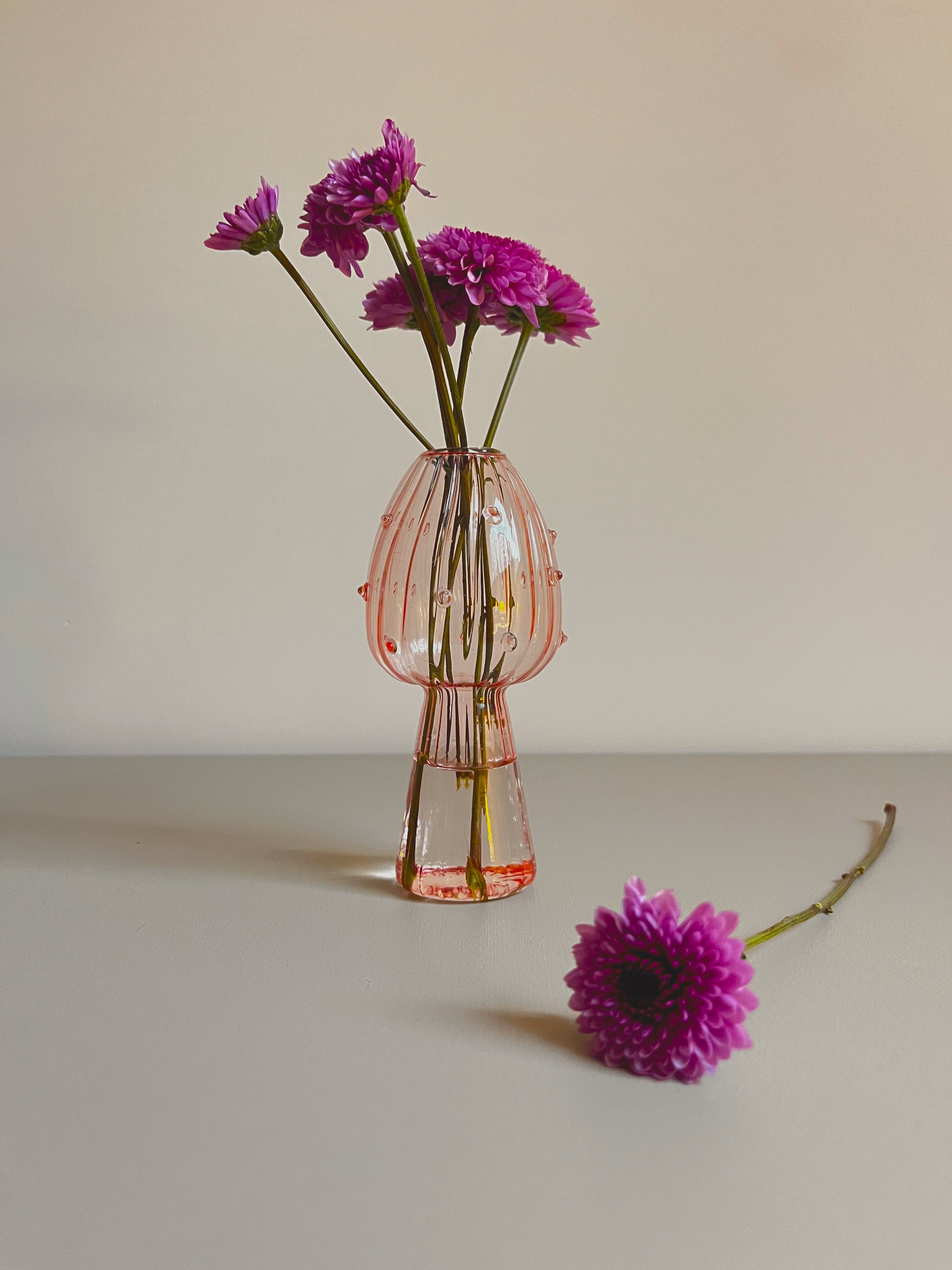 Colorful Mushroom Glass Vase