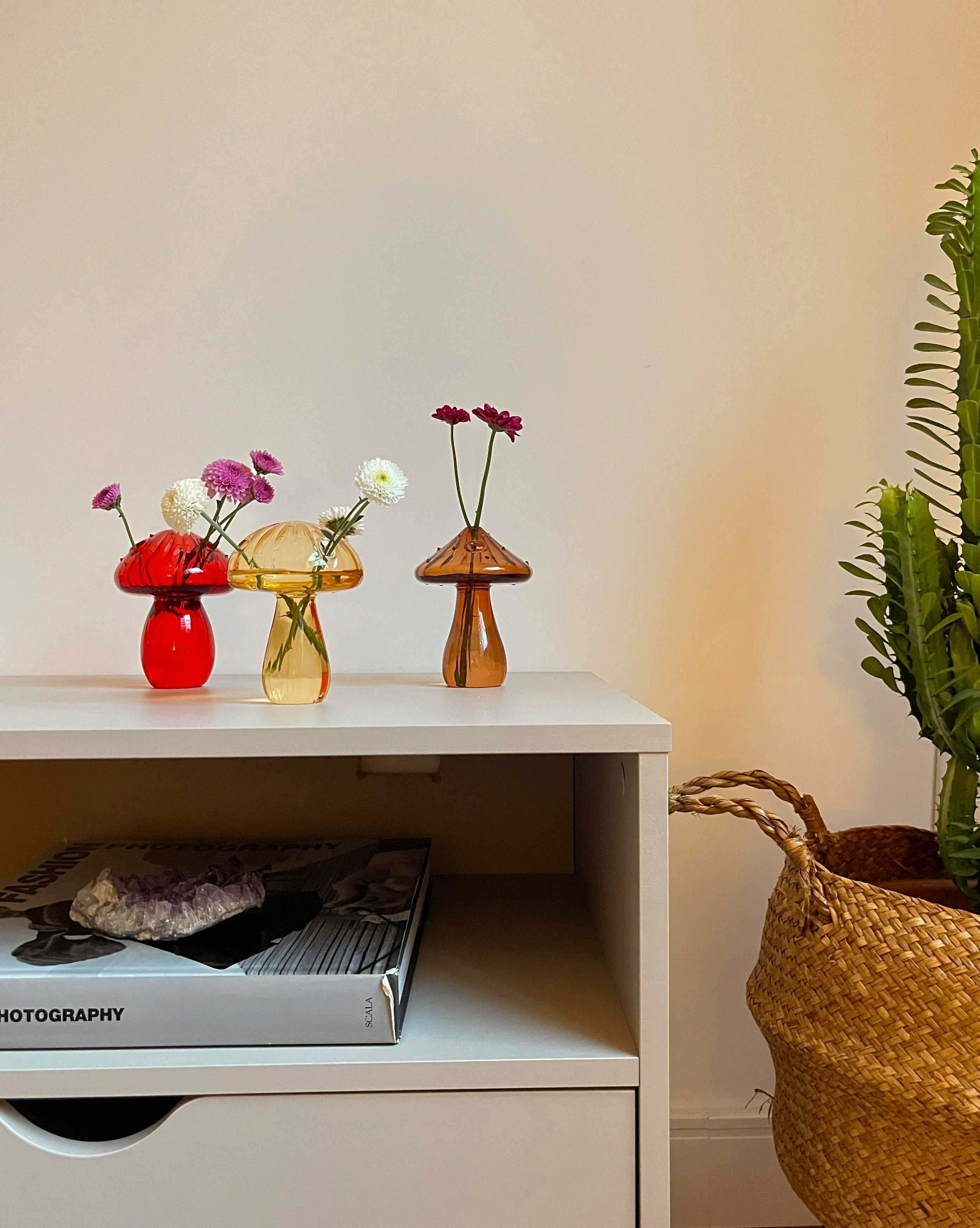 Colorful Mushroom Glass Vase