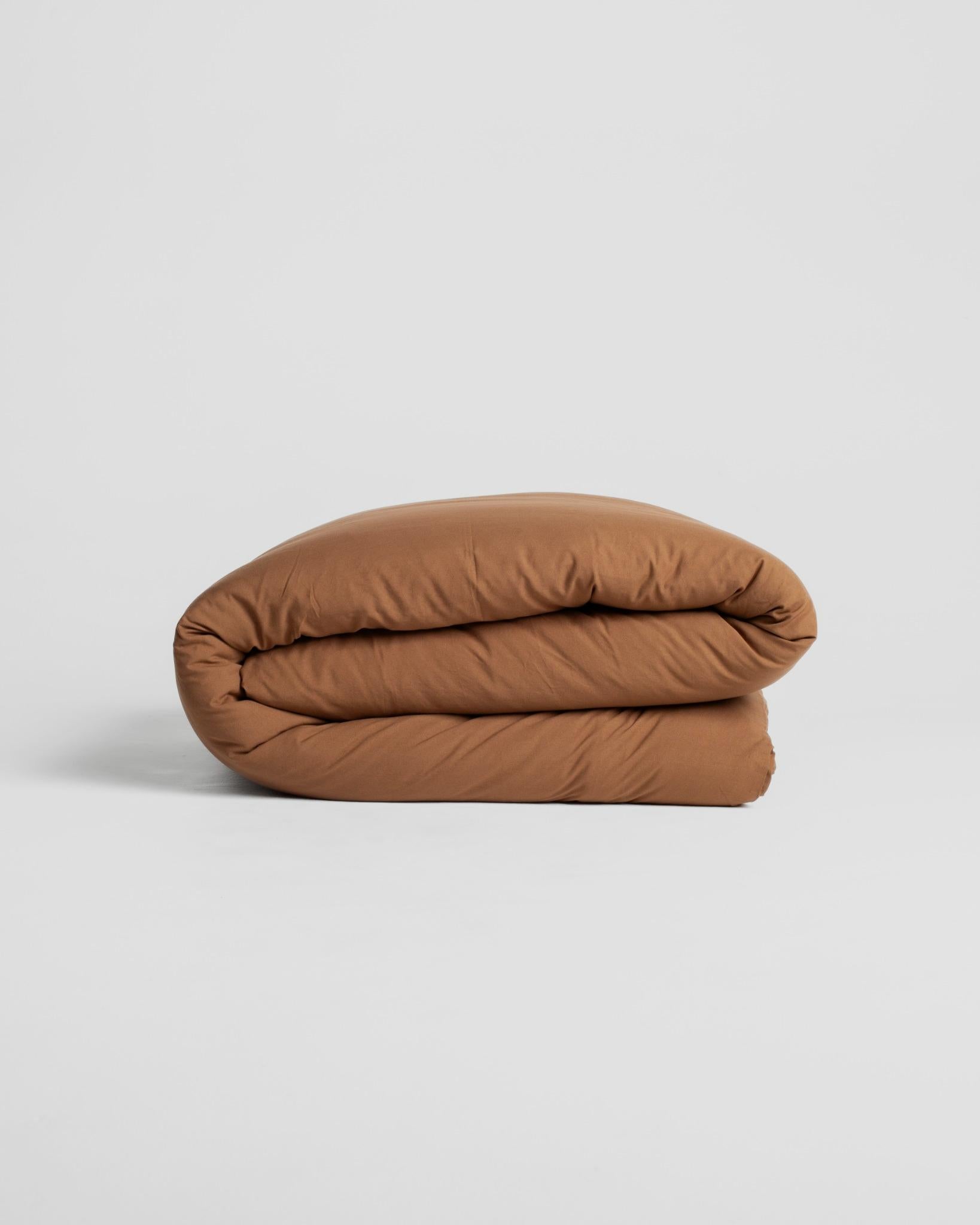 Solid Washed Cotton Duvet - Brown