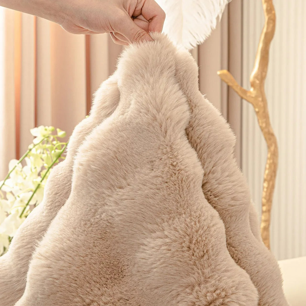 Waffle Faux Fur Sofa Cover