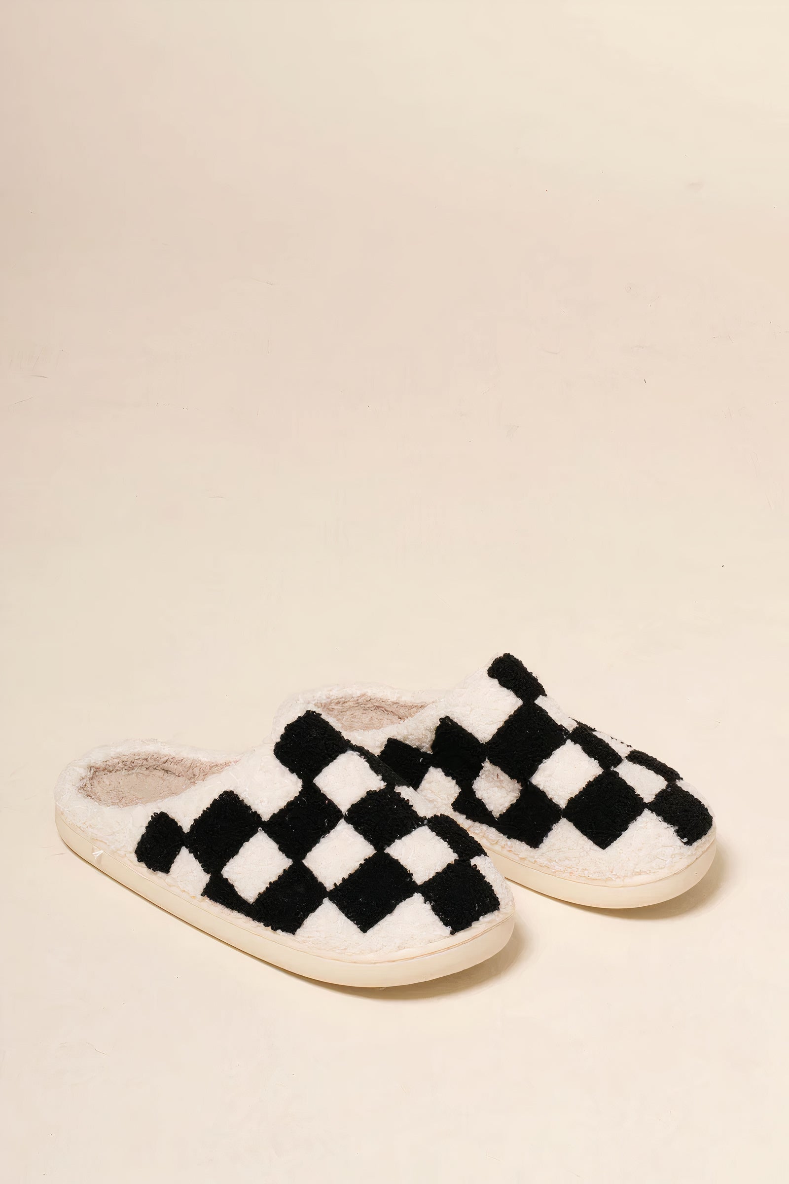 Checkerboard Sherpa Slippers