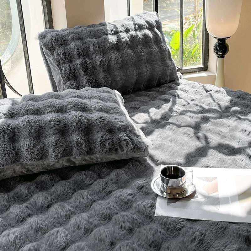 Waffle Faux Fur Pillowcase