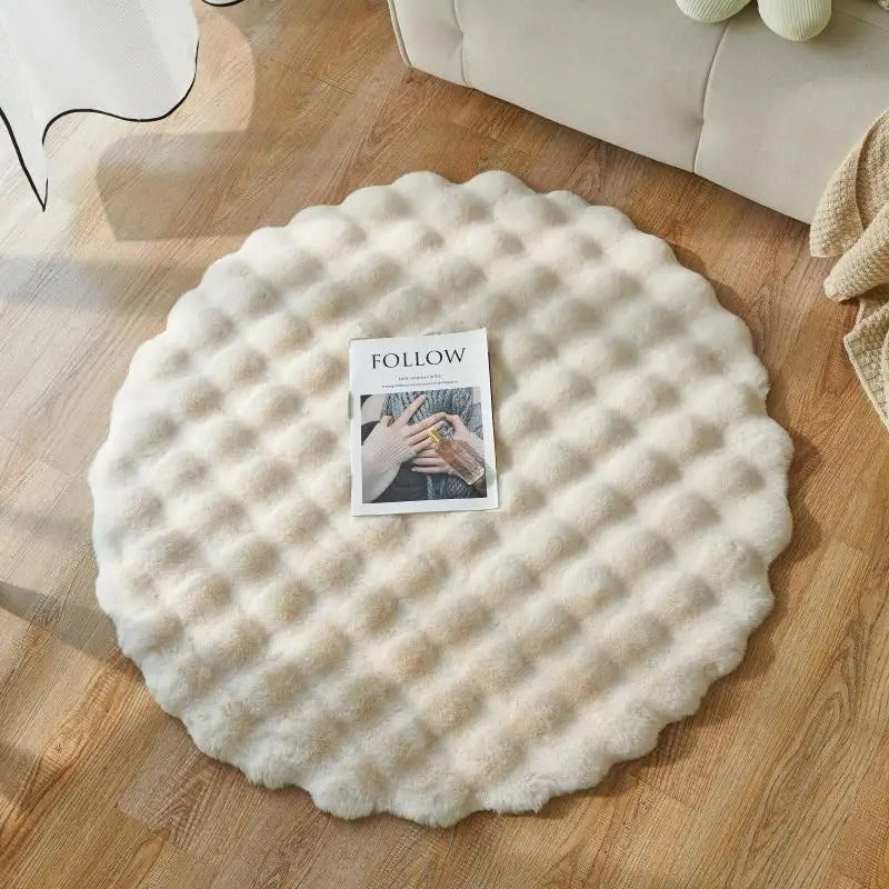 Waffle Faux Fur Rug