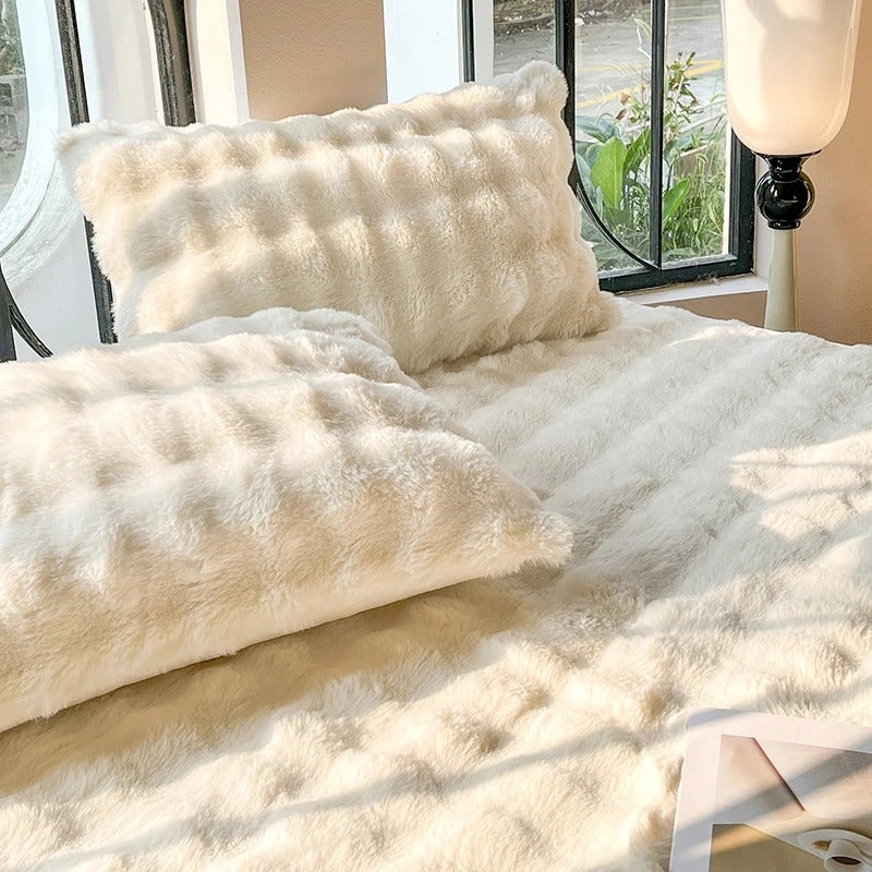 Waffle Faux Fur Pillowcase