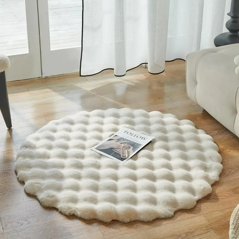 Waffle Faux Fur Rug