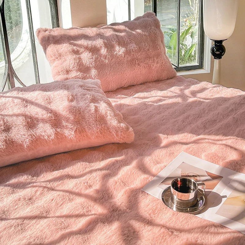 Waffle Faux Fur Pillowcase
