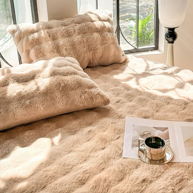 Waffle Faux Fur Pillowcase