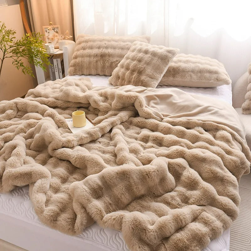 Waffle Faux Fur Blanket