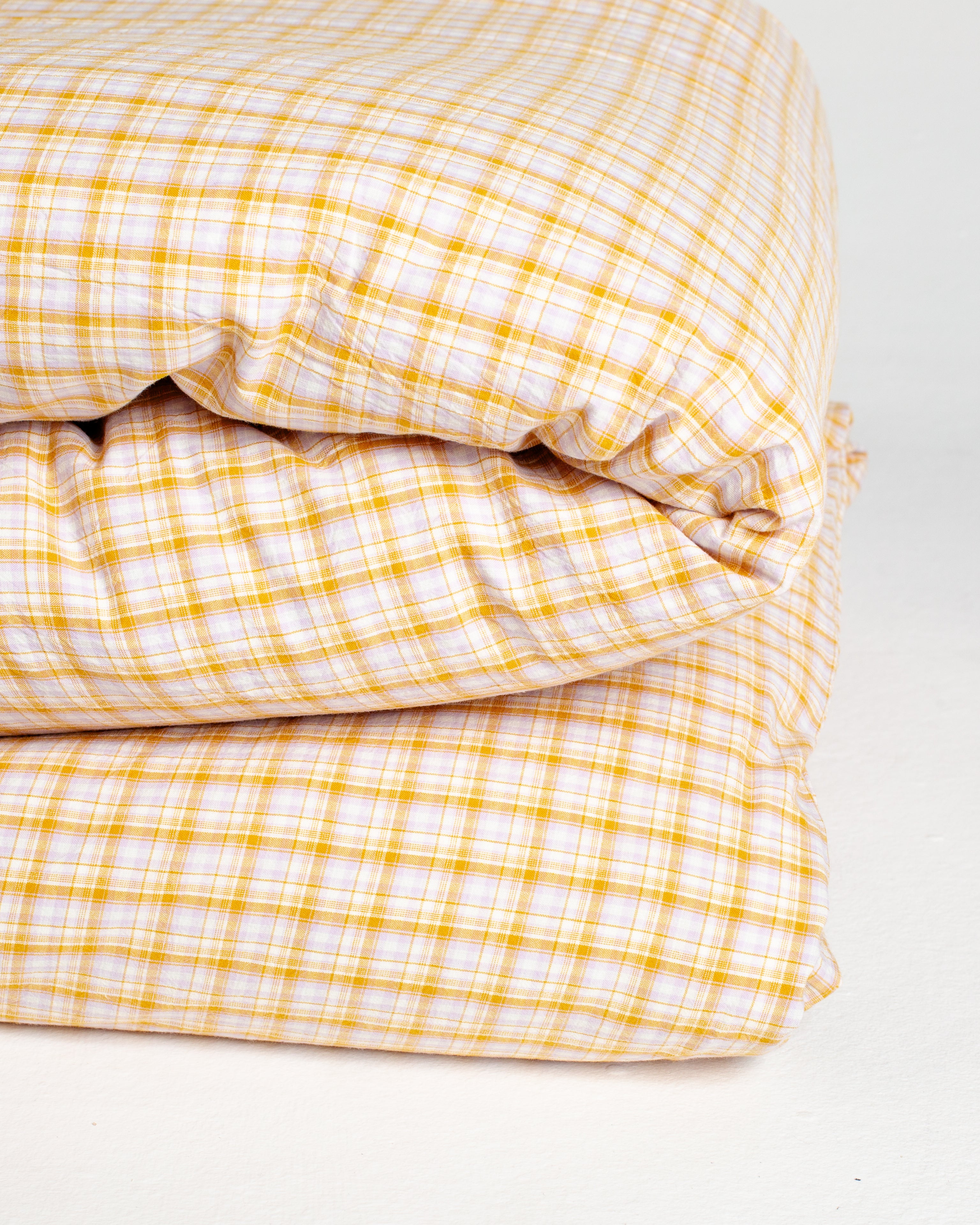 Checkered Cotton Duvet Set 4 Pieces - Limoncello