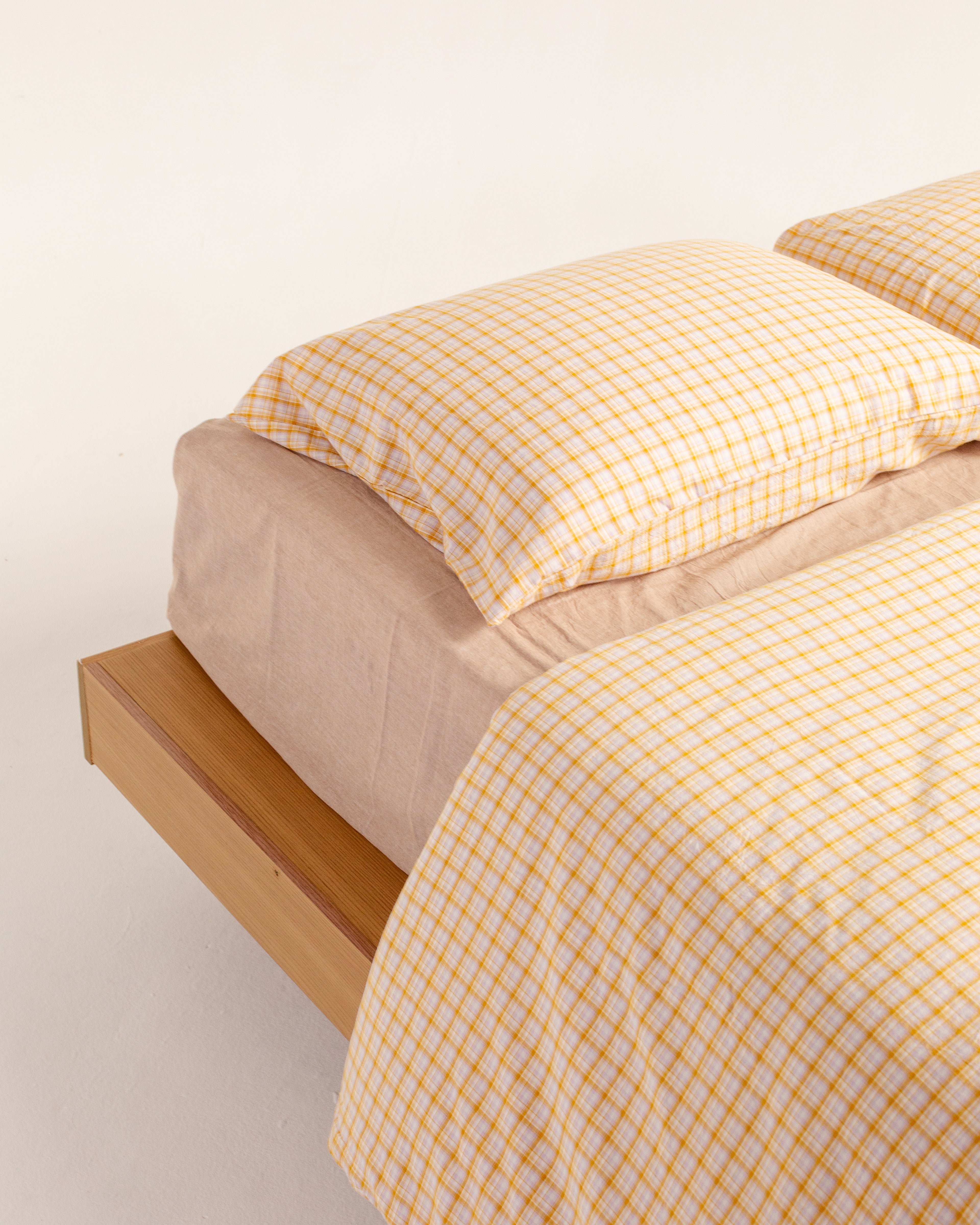 Checkered Cotton Duvet Set 4 Pieces - Limoncello