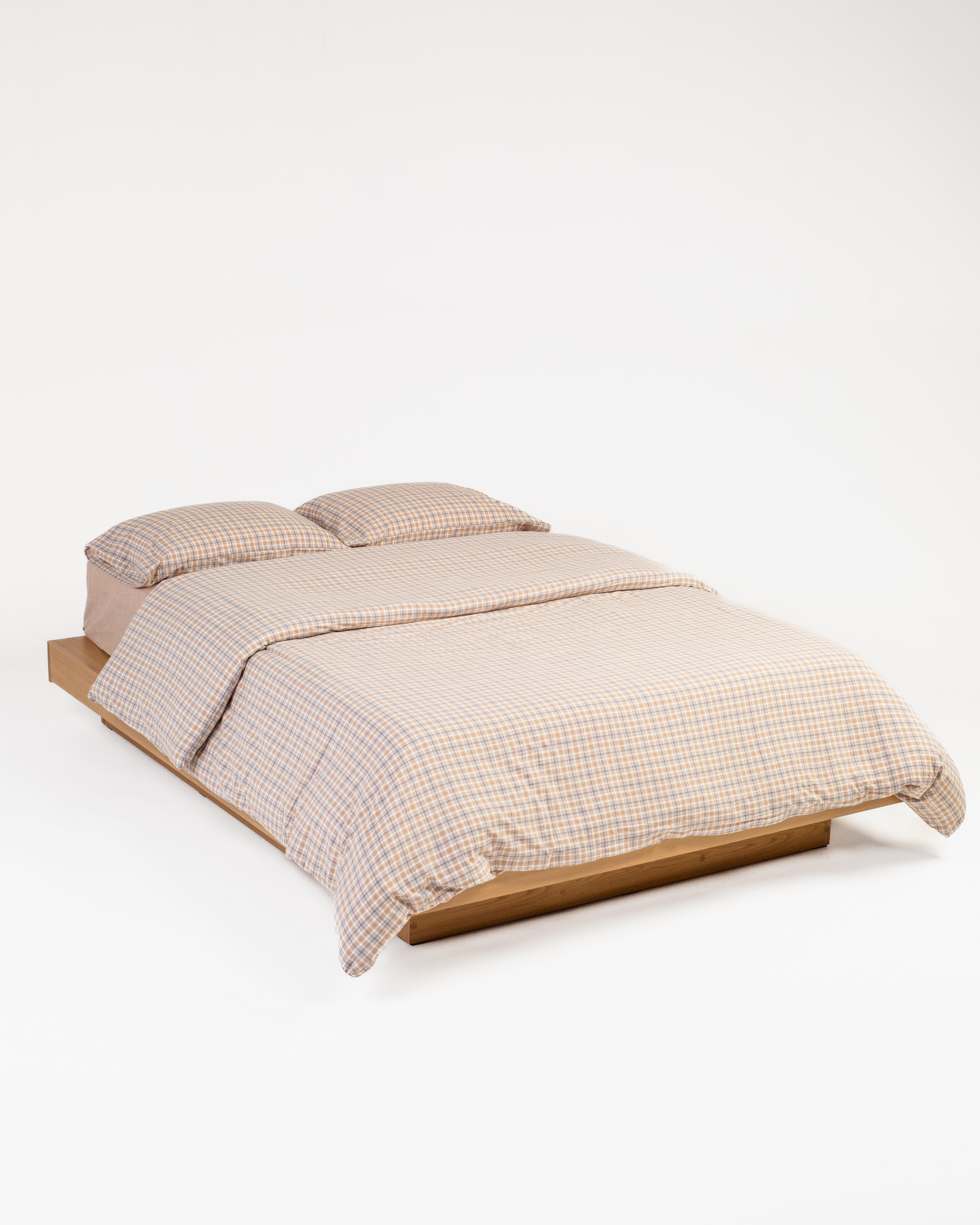 Checkered Cotton Duvet - Mocha