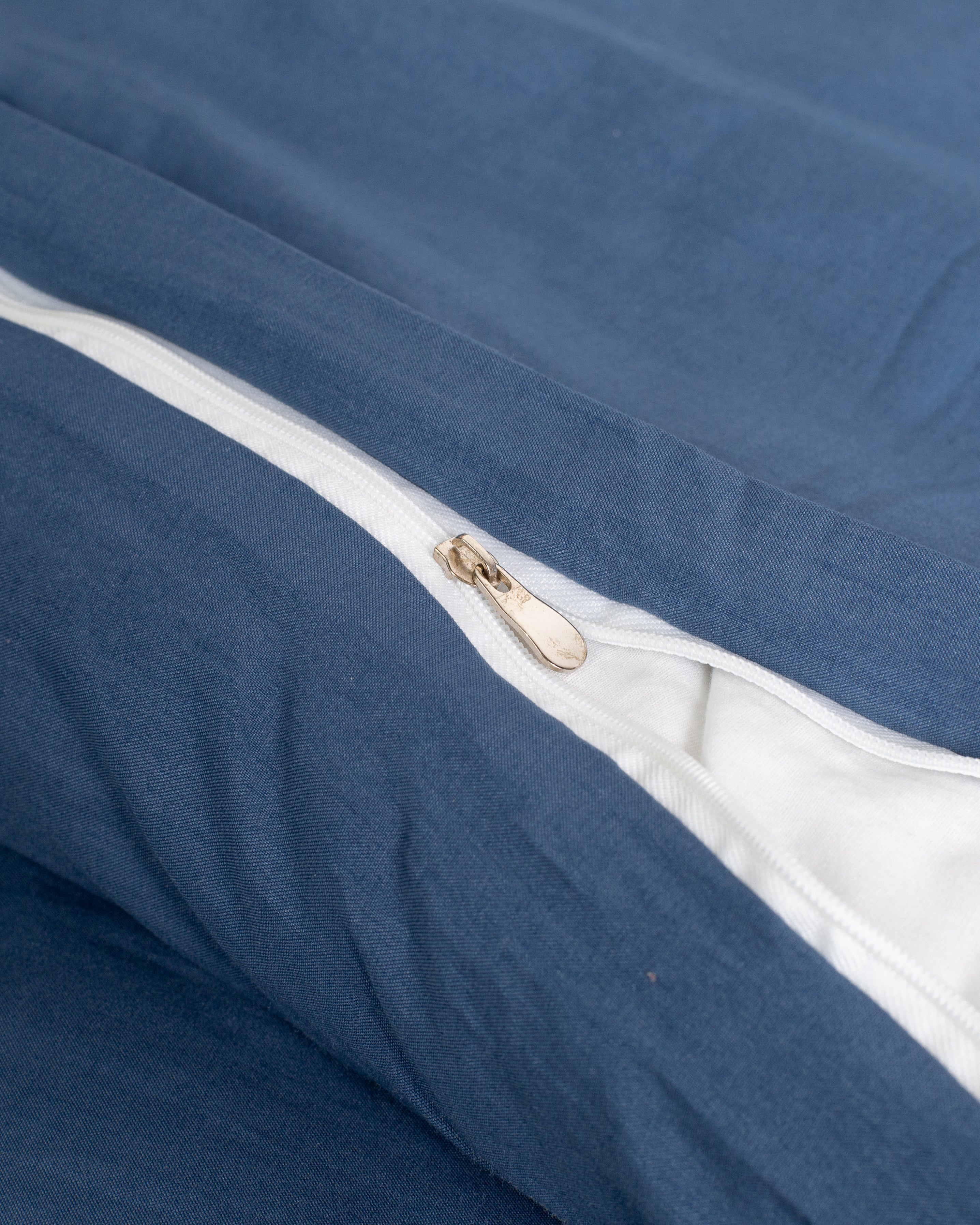 Navy Solid Washed Cotton Duvet Cover
