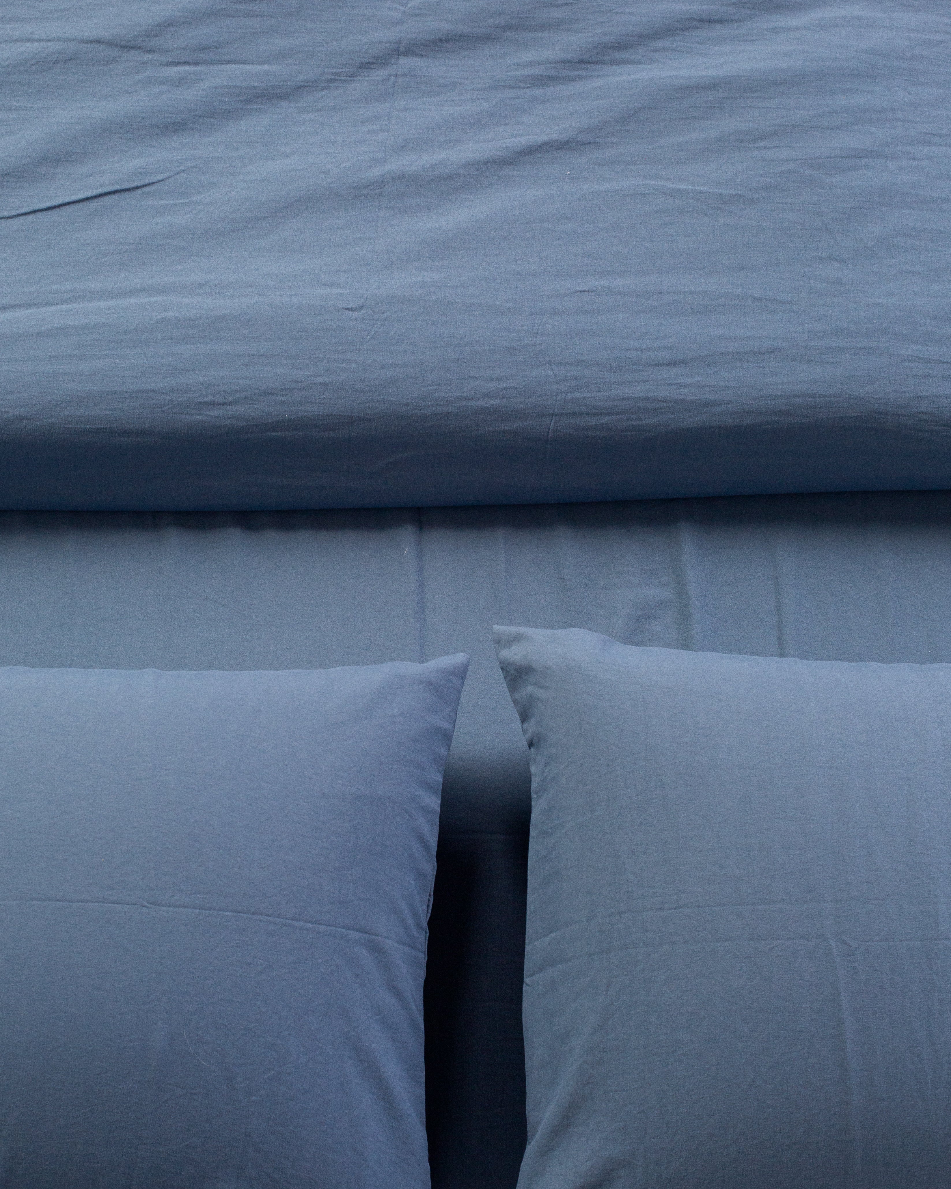 Navy Solid Washed Cotton Duvet Set 4 Pieces