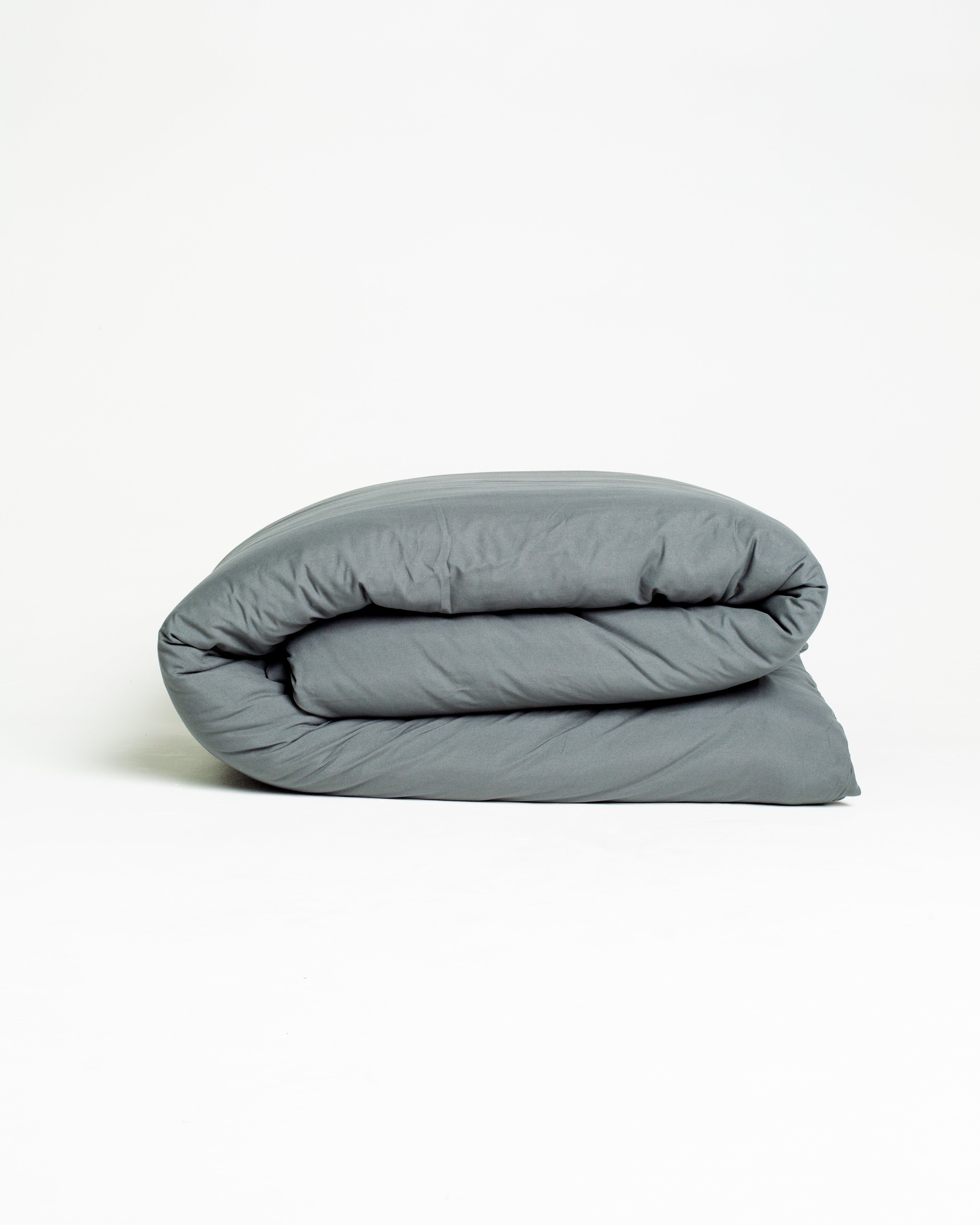 Solid Washed Cotton Duvet - Smoke