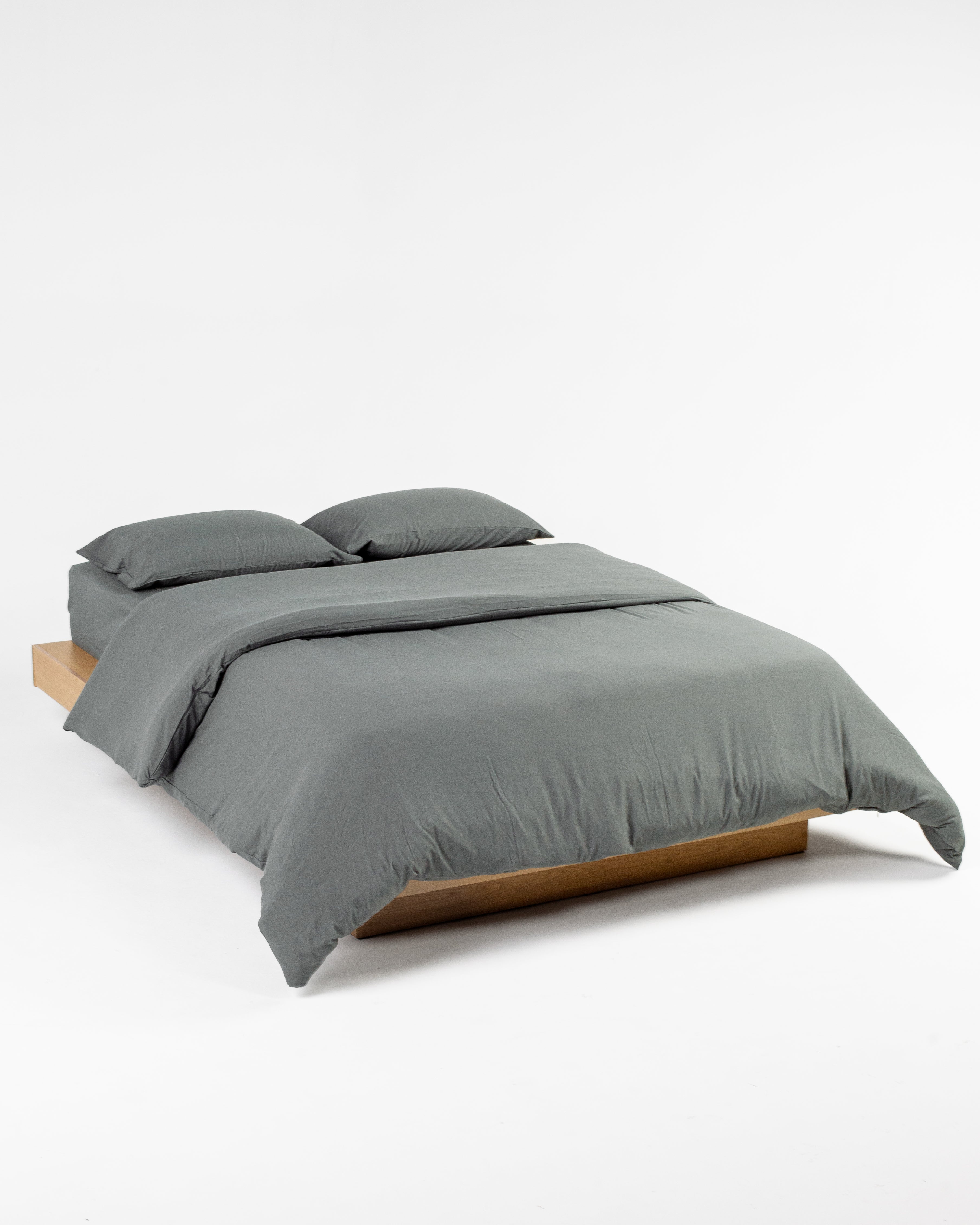 Solid Washed Cotton Duvet - Smoke